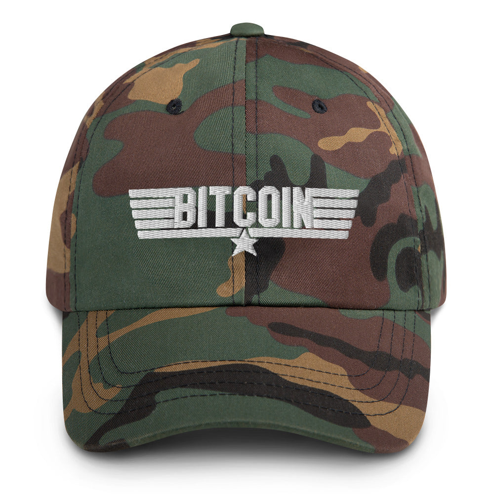 I Feel The Need The Need For More Bitcoin (White Embroidery) Camo Dad Hat - fomo21