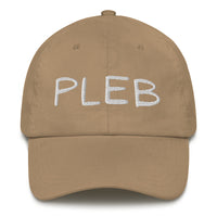 Load image into Gallery viewer, Pleb (White Lettering) Bitcoin Dad Hat - fomo21
