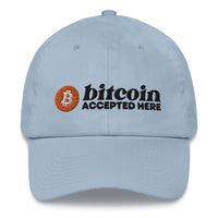 Load image into Gallery viewer, Bitcoin Accepted Here Dad Hat - fomo21
