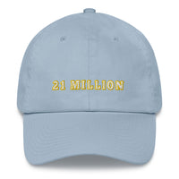 Load image into Gallery viewer, 21 Million (Gold Outline) Bitcoin Dad Hat - fomo21
