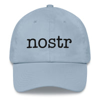 Load image into Gallery viewer, Nostr (Black Embroidery) Bitcoin Dad Hat - fomo21
