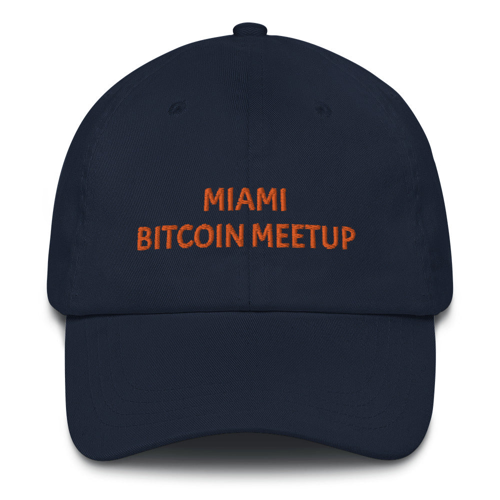 Miami Bitcoin Meetup (Orange Lettering) Dad Hat - fomo21