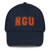 Load image into Gallery viewer, NGU (Orange Lettering) Bitcoin Dad Hat - fomo21
