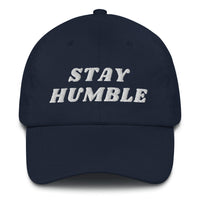 Load image into Gallery viewer, Stay Humble (White Lettering) Bitcoin Dad Hat - fomo21
