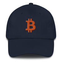 Load image into Gallery viewer, Bitcoin B (Orange Embroidery) Dad Hat - fomo21
