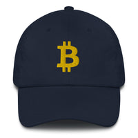 Load image into Gallery viewer, Bitcoin B (Gold Embroidery) Dad Hat - fomo21
