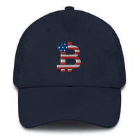 Load image into Gallery viewer, American Flag Bitcoin Dad Hat - fomo21
