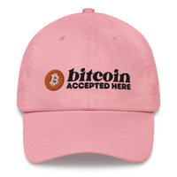 Load image into Gallery viewer, Bitcoin Accepted Here Dad Hat - fomo21
