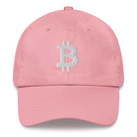 Load image into Gallery viewer, Bitcoin B (White Embroidery) Dad Hat - fomo21
