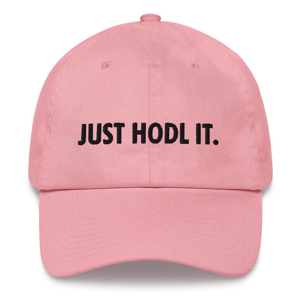 Just HODL It (Black Embroidery) Bitcoin Dad Hat - fomo21