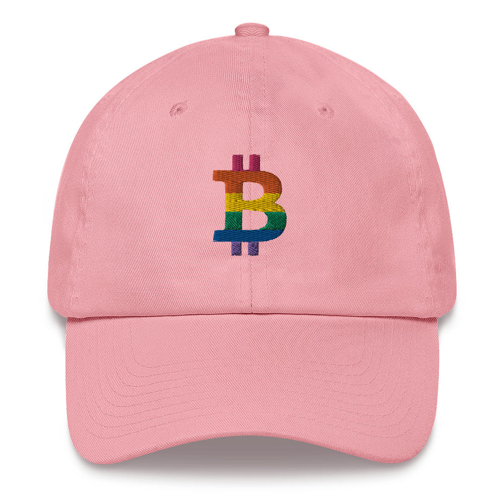 Rainbow Bitcoin B Dad Hat - fomo21
