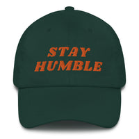 Load image into Gallery viewer, Stay Humble (Orange Lettering) Bitcoin Dad Hat - fomo21
