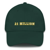 Load image into Gallery viewer, 21 Million (Gold Outline) Bitcoin Dad Hat - fomo21
