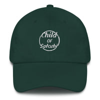 Load image into Gallery viewer, Child of Satoshi (White Embroidery) Bitcoin Dad Hat - fomo21
