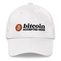 Load image into Gallery viewer, Bitcoin Accepted Here Dad Hat - fomo21
