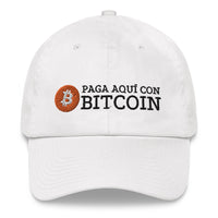 Load image into Gallery viewer, Paga Aquí Con Bitcoin Español Dad Hat - fomo21
