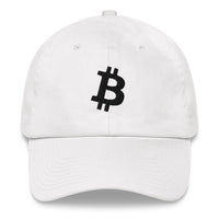 Load image into Gallery viewer, Bitcoin B Angled (Black Embroidery) Dad hat - fomo21
