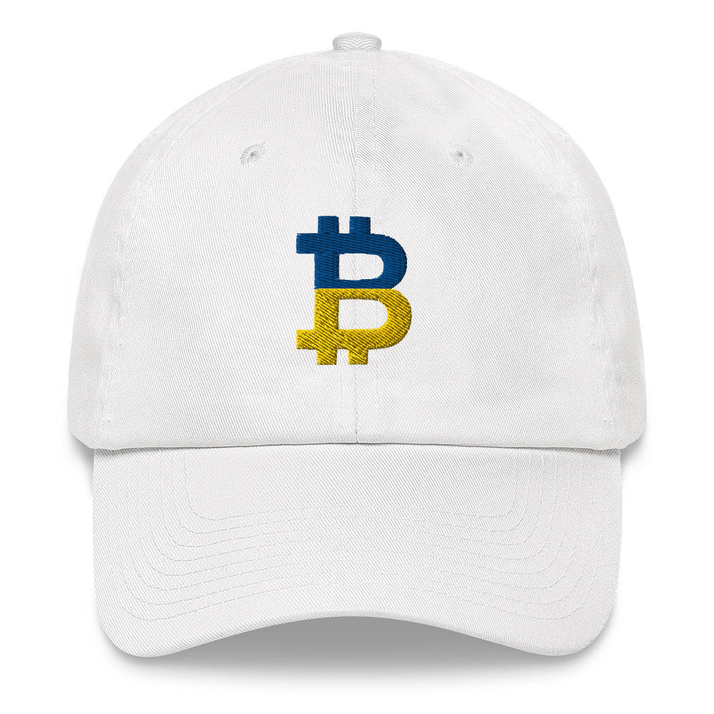 Ukrainian Flag Bitcoin B Dad Hat - fomo21