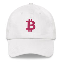 Load image into Gallery viewer, Bitcoin B (Magenta Embroidery) Dad Hat - fomo21
