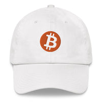 Load image into Gallery viewer, Circle Bitcoin Logo (Orange Embroidery) Dad Hat - fomo21
