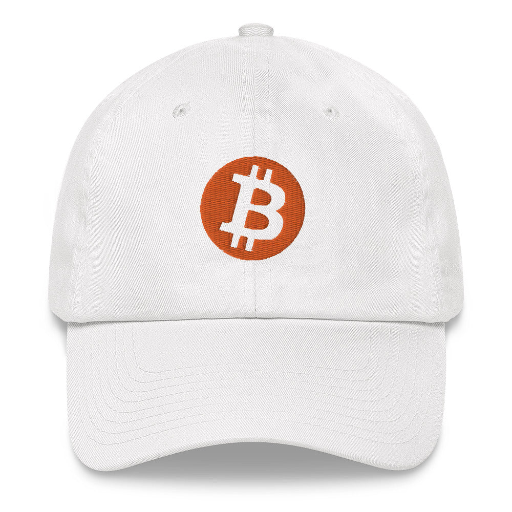 Circle Bitcoin Logo (Orange Embroidery) Dad Hat - fomo21