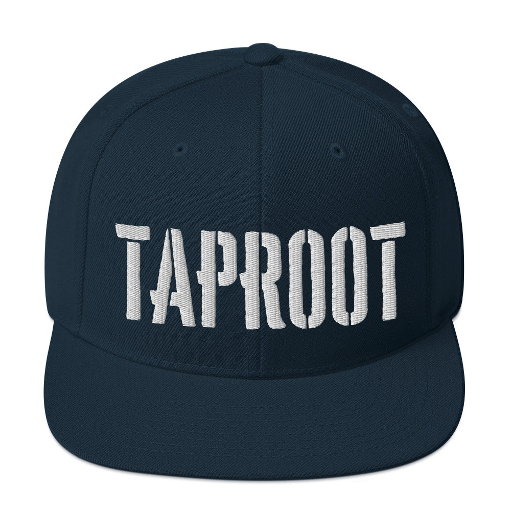 Taproot (White Embroidery) Bitcoin Snapback Hat | fomo21