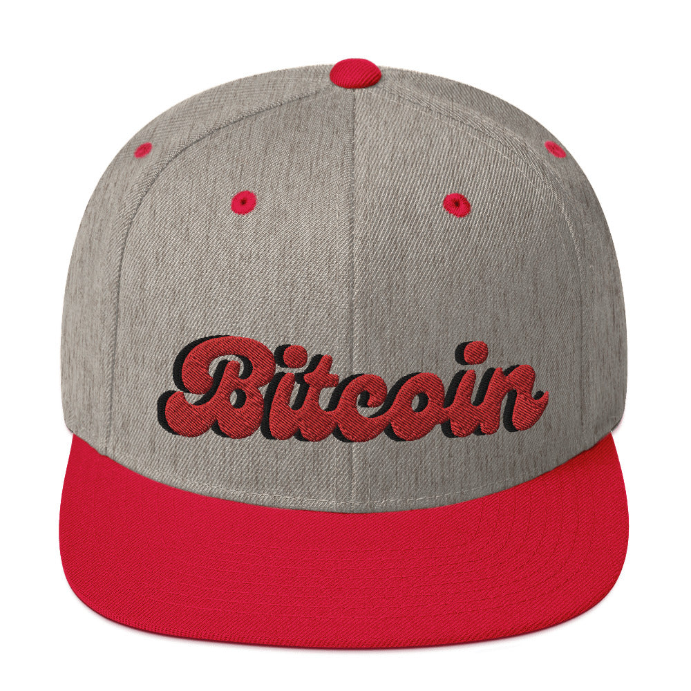 Bitcoin Select (Red Embroidered) Snapback Hat - fomo21