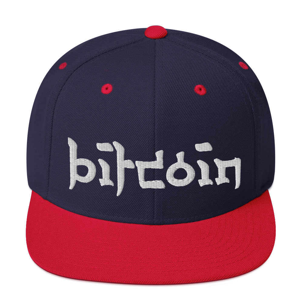 Bitcoin East (White Embroidery) Snapback Hat - fomo21