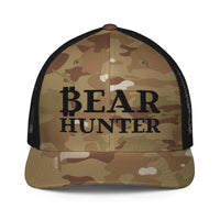 Load image into Gallery viewer, Bear Hunter Camo Bitcoin Trucker Hat - fomo21
