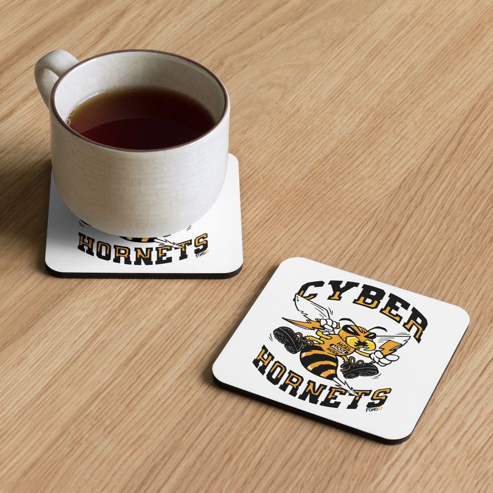 Cyber Hornets Bitcoin Cork-Back Coaster - fomo21