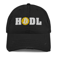 Load image into Gallery viewer, HODL Bitcoin Distressed Dad Hat - fomo21
