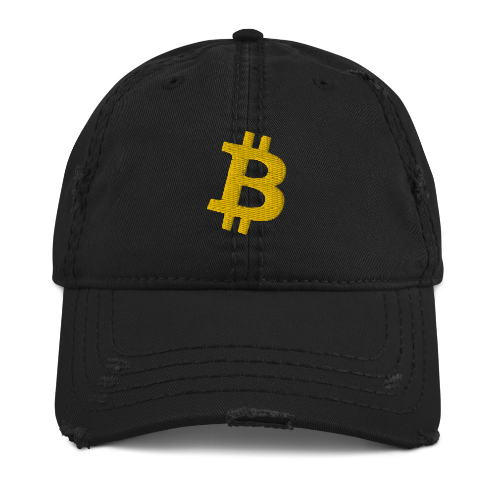 Simply Bitcoin Distressed Dad Hat - fomo21