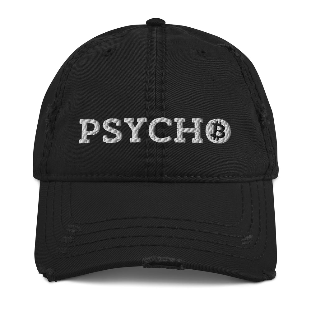 Psycho Bitcoin Distressed Dad Hat - fomo21