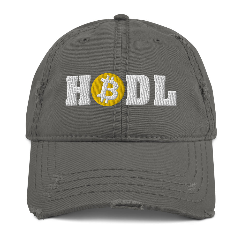 HODL Bitcoin Distressed Dad Hat | fomo21