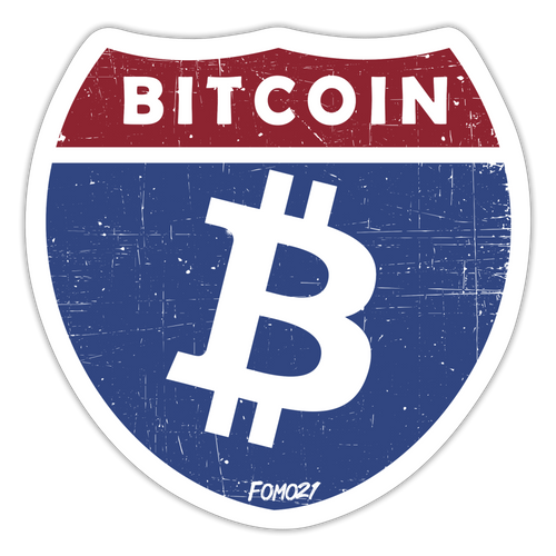 Highway Bitcoin Sticker-fomo21