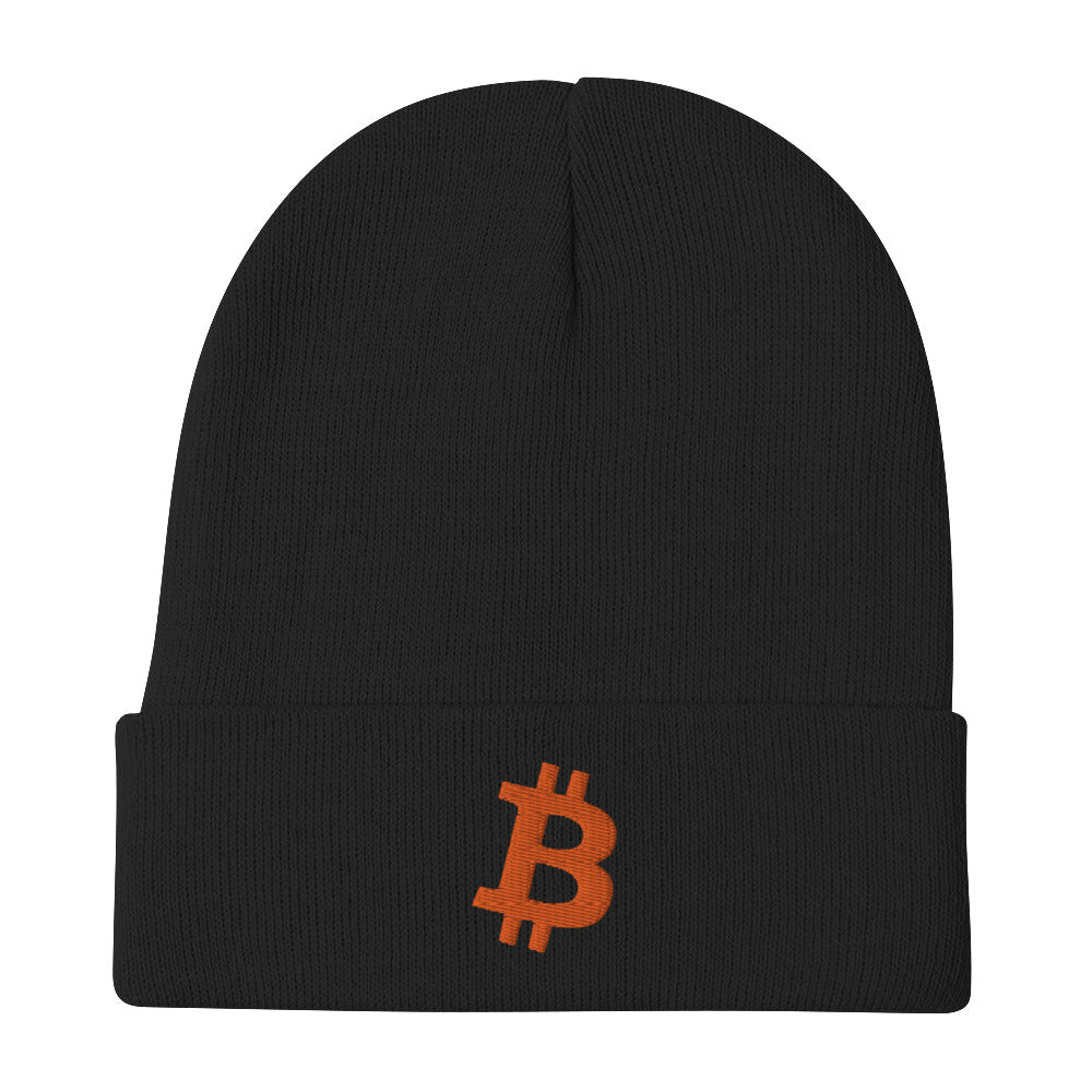 Simply Bitcoin Orange Embroidered Beanie - fomo21