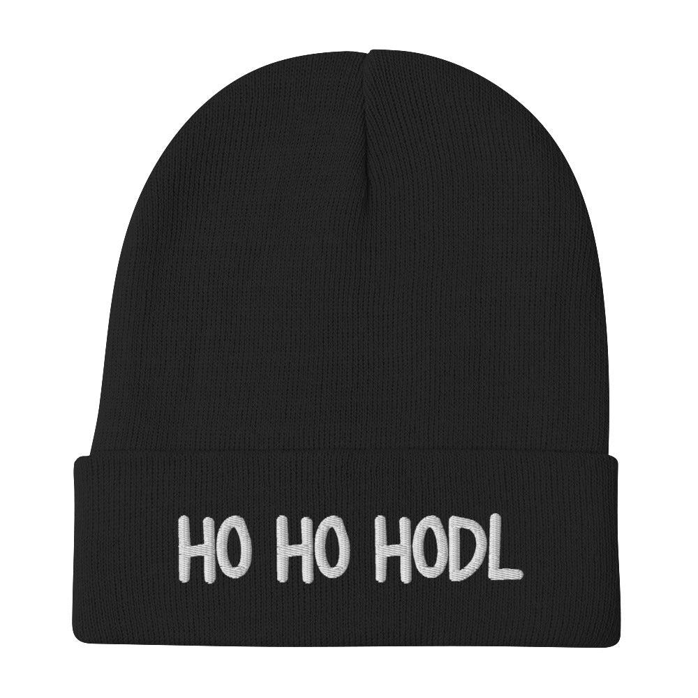 Ho Ho HODL Bitcoin Embroidered Beanie - fomo21