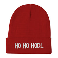 Load image into Gallery viewer, Ho Ho HODL Bitcoin Embroidered Beanie - fomo21
