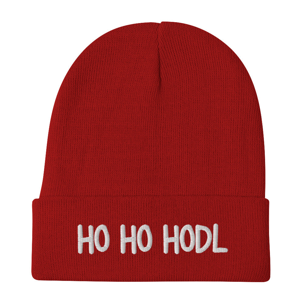 Ho Ho HODL Bitcoin Embroidered Beanie - fomo21