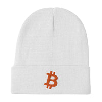 Load image into Gallery viewer, Simply Bitcoin Orange Embroidered Beanie - fomo21
