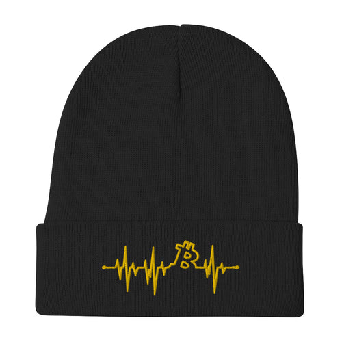 My Heart Beats Bitcoin Embroidered Beanie-fomo21