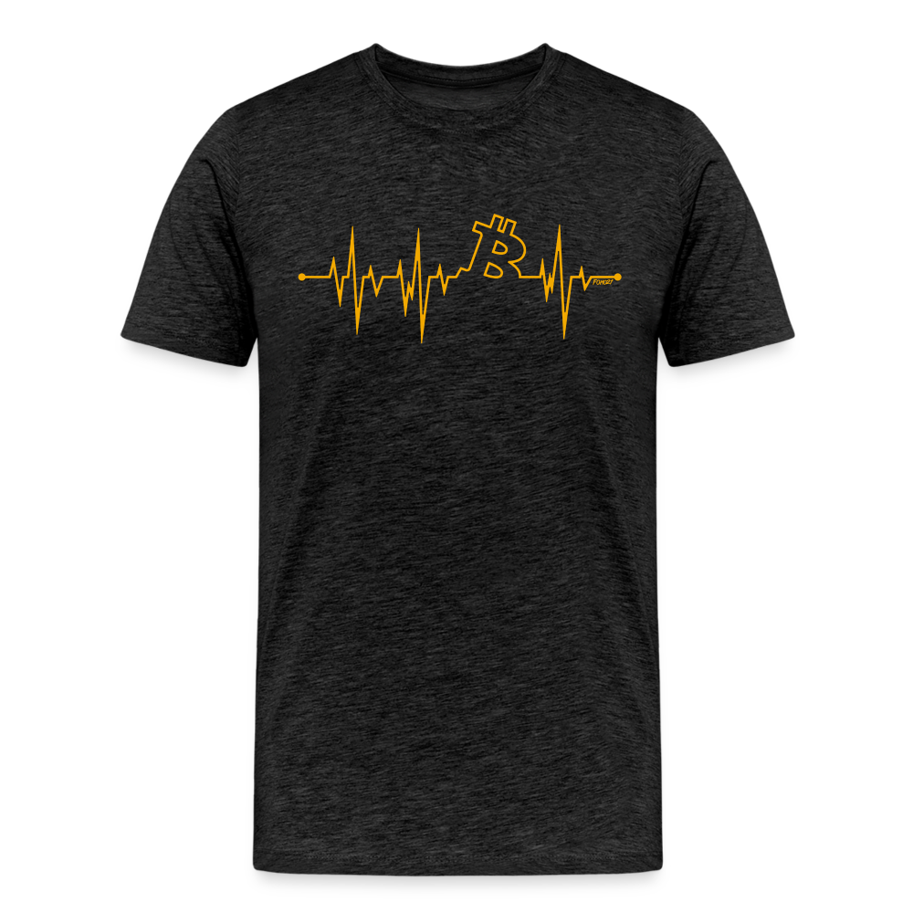 My Heart Beats Bitcoin T-Shirt in Dark Grey Heather