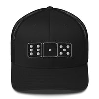 Load image into Gallery viewer, 615 Dice (Black and White Embroidery) Trucker Hat - fomo21
