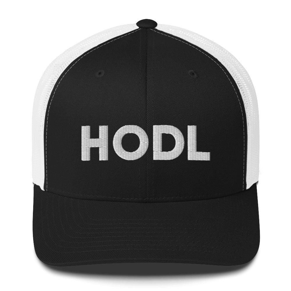 HODL Bitcoin (White Embroidery) Trucker Hat - fomo21