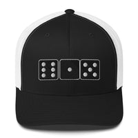 Load image into Gallery viewer, 615 Dice (Black and White Embroidery) Trucker Hat - fomo21
