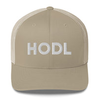 Load image into Gallery viewer, HODL Bitcoin (White Embroidery) Trucker Hat - fomo21

