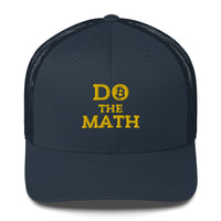 Load image into Gallery viewer, Do The Math (Gold Embroidery) Bitcoin Retro Trucker Hat - fomo21
