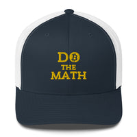 Load image into Gallery viewer, Do The Math (Gold Embroidery) Bitcoin Retro Trucker Hat - fomo21
