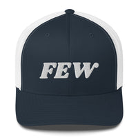 Load image into Gallery viewer, Few Bold (White Embroidery) Bitcoin Trucker Hat - fomo21
