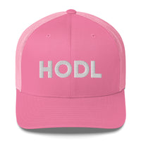 Load image into Gallery viewer, HODL Bitcoin (White Embroidery) Trucker Hat - fomo21
